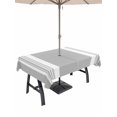 thumbnail image 1 of Outdoor Tablecloth with Umbrella Hole & Zipper, Grey Rectangle Tablecloth 60x84 Inch, Farmhouse Striped Vertical Art Modern Patio Table Cover Waterproof Table Cloth for Picnic/Party, 1 of 7