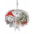 thumbnail image 1 of Outdoor Tablecloth with Umbrella Hole and Zipper, Grey Red Christmas Round Table Cloth 54 Inch Waterproof Tablecloth, Snowflake Gnomes Xmas Tree Winter Gifts Picnic Table Cover for Patio Camping, 1 of 7
