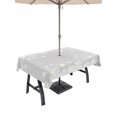 thumbnail image 1 of Outdoor Tablecloth with Umbrella Hole and Zipper, Grey Snowflake Christmas Rectangle Table Cloth 54x80 Inch Waterproof Tablecloth, Winter Xmas Snowflake Farmhouse Picnic Table Cover for Patio Camping, 1 of 7