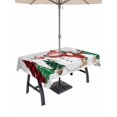 thumbnail image 1 of Outdoor Tablecloth with Umbrella Hole and Zipper, Grey Snowman Christmas Rectangle Table Cloth 52x70 Inch Waterproof Tablecloth, Xmas Tree Snowflake Elk Winter Picnic Table Cover for Patio Camping, 1 of 7