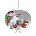 thumbnail image 1 of Outdoor Tablecloth with Umbrella Hole and Zipper, Grey Snowman Christmas Round Table Cloth 60 Inch Waterproof Tablecloth, Gifts Xmas Tree Winter Snowflake Picnic Table Cover for Patio Camping, 1 of 7