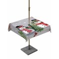 thumbnail image 1 of Outdoor Tablecloth with Umbrella Hole and Zipper, Grey Snowman Christmas Square Table Cloth 54x54 Inch Waterproof Tablecloth, Xmas Tree Snowflake Winter Birds Picnic Table Cover for Patio Camping, 1 of 7