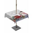 thumbnail image 1 of Outdoor Tablecloth with Umbrella Hole and Zipper, Grey Snowman Christmas Square Table Cloth 60x60 Inch Waterproof Tablecloth, Snowflake Red Truck Xmas Tree Gifts Picnic Table Cover for Patio Camping, 1 of 7