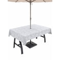 thumbnail image 1 of Outdoor Tablecloth with Umbrella Hole and Zipper, Grey Spring Floral Rectangle Table Cloth 60x102 Inch Waterproof Tablecloth, Modern Abstract Art Farmhouse Picnic Table Cover for Patio Camping, 1 of 7