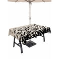 thumbnail image 1 of Outdoor Tablecloth with Umbrella Hole and Zipper, Halloween Rectangle Table Cloth 52x70 Inch Waterproof Tablecloth, Beige Rustic Horror Bat Spooky Halloween Picnic Table Cover for Patio Camping, 1 of 7
