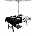 thumbnail image 1 of Outdoor Tablecloth with Umbrella Hole and Zipper, Halloween Rectangle Table Cloth 60x120 Inch Waterproof Tablecloth, Cartoon Funny Error Ghost Black Picnic Table Cover for Patio Camping, 1 of 7