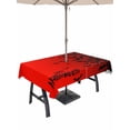 thumbnail image 1 of Outdoor Tablecloth with Umbrella Hole and Zipper, Halloween Rectangle Table Cloth 60x120 Inch Waterproof Tablecloth, Fall Horror Spooky Bats Gradient Black Red Picnic Table Cover for Patio Camping, 1 of 7