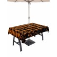thumbnail image 1 of Outdoor Tablecloth with Umbrella Hole and Zipper, Halloween Rectangle Table Cloth 60x120 Inch Waterproof Tablecloth, Orange Black Paid Horror Bat Spooky Halloween Picnic Table Cover for Patio Camping, 1 of 7