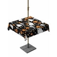 thumbnail image 1 of Outdoor Tablecloth with Umbrella Hole and Zipper, Halloween Square Table Cloth 54x54 Inch Waterproof Tablecloth, Orange Pumpkins White Funny Ghost Black Cat Picnic Table Cover for Patio Camping, 1 of 7