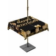 thumbnail image 1 of Outdoor Tablecloth with Umbrella Hole and Zipper, Happy Birthday Square Table Cloth 60x60 Inch Waterproof Tablecloth, Gifts Golden Black Balloons Goblet Glitter Ribbons Picnic Table Cover for Patio, 1 of 7