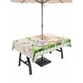thumbnail image 1 of Outdoor Tablecloth with Umbrella Hole and Zipper, Happy Easter Bunny Rectangle Table Cloth 60x102 Inch Waterproof Tablecloth, Spring Floral Burlap Sage Green Plaid Picnic Table Cover for Patio, 1 of 7