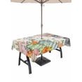 thumbnail image 1 of Outdoor Tablecloth with Umbrella Hole and Zipper, Happy Easter Rectangle Table Cloth 52x70 Inch Waterproof Tablecloth, Spring Bunny Easter Eggs Floral Beige Burlap Picnic Table Cover for Patio, 1 of 7