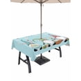 thumbnail image 1 of Outdoor Tablecloth with Umbrella Hole and Zipper, Happy Easter Rectangle Table Cloth 54x80 Inch Waterproof Tablecloth, Cute Gnomes Eggs Spring Daisy Flowers Blue Picnic Table Cover for Patio Camping, 1 of 7