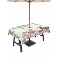 thumbnail image 1 of Outdoor Tablecloth with Umbrella Hole and Zipper, Happy Easter Rectangle Table Cloth 54x80 Inch Waterproof Tablecloth, Cutte Rabbits Eggs Floral Plants Watercolor Picnic Table Cover for Patio Camping, 1 of 7
