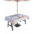 thumbnail image 1 of Outdoor Tablecloth with Umbrella Hole and Zipper, Happy Easter Rectangle Table Cloth 60x102 Inch Waterproof Tablecloth, Colorful Spring Eggs Haze Blue Wooden Picnic Table Cover for Patio Camping, 1 of 7