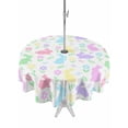 thumbnail image 1 of Outdoor Tablecloth with Umbrella Hole Zipper Happy Easter Round Tablecloth 54" Waterproof Outside Table Cloth Spring Colorful Bunny Floral Watercolor Patio Table Cover Tablecloths for Picnic Party, 1 of 8