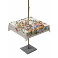 thumbnail image 1 of Outdoor Tablecloth with Umbrella Hole and Zipper, Happy Easter Square Table Cloth 60x60 Inch Waterproof Tablecloth, Cute Rabbits Flowers Eggs Butterflies Beige Picnic Table Cover for Patio Camping, 1 of 7