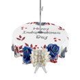 thumbnail image 1 of Outdoor Tablecloth with Umbrella Hole Zipper Happy Independence Day Round Tablecloth 54" Waterproof Table Cloth 4th of July Rustic Floral Leaves Berries Patio Table Cover Tablecloths for Picnic, 1 of 8