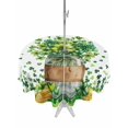 thumbnail image 1 of Outdoor Tablecloth with Umbrella Hole and Zipper, Happy St. Patrick's Day Round Table Cloth 60 Inch Waterproof Tablecloth, Spring Green Lucky Clovers Leaf Picnic Table Cover for Patio Camping, 1 of 7