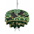 thumbnail image 1 of Outdoor Tablecloth with Umbrella Hole and Zipper, Happy St. Patrick's Round Table Cloth 60 Inch Waterproof Tablecloth, Cute Legs Coin Green Shamrock Leaves Picnic Table Cover for Patio Camping, 1 of 7