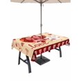 thumbnail image 1 of Outdoor Tablecloth with Umbrella Hole and Zipper, Happy Valentine's Day Rectangle Table Cloth 60x102 Inch Waterproof Tablecloth, Yellow Love Hearts Romantic Picnic Table Cover for Patio Camping, 1 of 7