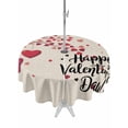 thumbnail image 1 of Outdoor Tablecloth with Umbrella Hole and Zipper, Happy Valentines Day Round Table Cloth 60 Inch Waterproof Tablecloth, Red Love Branches Spring Beige Picnic Table Cover for Patio Camping, 1 of 7