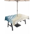 thumbnail image 1 of Outdoor Tablecloth with Umbrella Hole and Zipper, Haze Blue Beach Coastal Rectangle Table Cloth 60x84 Inch Waterproof Tablecloth, Summer Ocean Nautical Seaside Picnic Table Cover for Patio Camping, 1 of 7