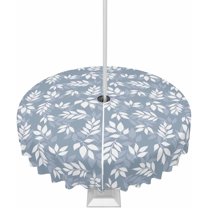 Outdoor Tablecloth with Umbrella Hole and Zipper Haze Blue Leaves Round Tablecloths 60 Inch Waterproof Outside Table Cloths Spring Leaf Plant Patio Table Cloth Cover for Outdoor Tables Garden