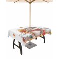 thumbnail image 1 of Outdoor Tablecloth with Umbrella Hole Zipper,Hedgehog Autumn Thanksgiving Pumpkin Waterproof Zippered Table Cloth for Rectangle Tables,Farm Burnt Orange White Patio Table Covers for Indoor Pinic, 1 of 6