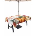 thumbnail image 1 of Outdoor Tablecloth with Umbrella Hole and Zipper, Hello Autumn Rectangle Table Cloth 60x120 Inch Waterproof Tablecloth, Vintage Pumpkins Thanksgiving Botanical Picnic Table Cover for Patio Camping, 1 of 7