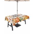 thumbnail image 1 of Outdoor Tablecloth with Umbrella Hole and Zipper, Hello Autumn Rectangle Table Cloth 60x84 Inch Waterproof Tablecloth, Thanksgiving Fall Pumpkins Botanical Picnic Table Cover for Patio Camping, 1 of 7