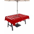 thumbnail image 1 of Outdoor Tablecloth with Umbrella Hole and Zipper, Hello Winter Rectangle Table Cloth 60x102 Inch Waterproof Tablecloth, Red Merry Christmas New Year Picnic Table Cover for Patio Camping, 1 of 7