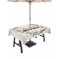 thumbnail image 1 of Outdoor Tablecloth with Umbrella Hole and Zipper, Home Sweet Rectangle Table Cloth 60x120 Inch Waterproof Tablecloth, Wreath Botanical Farmhouse Plants Beige Picnic Table Cover for Patio Camping, 1 of 7
