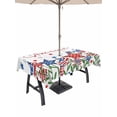 thumbnail image 1 of Outdoor Tablecloth with Umbrella Hole and Zipper, Independence Day Rectangle Table Cloth 60x84 Inch Waterproof Tablecloth, 4th of July Red Blue Stars Patriotic Picnic Table Cover for Patio Camping, 1 of 7