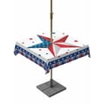 thumbnail image 1 of Outdoor Tablecloth with Umbrella Hole and Zipper, Independence Day Square Table Cloth 54x54 Inch Waterproof Tablecloth, Red Blue Patriotic Star Stripes Plaid Picnic Table Cover for Patio Camping, 1 of 7