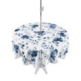 thumbnail image 1 of Outdoor Tablecloth with Umbrella Hole Zipper Indigo Blue Wildflower Round Tablecloth 60" Waterproof Outside Table Cloth Classic Florals Farmhouse Botanical Patio Table Cover Tablecloths for Picnic, 1 of 8