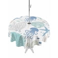 thumbnail image 1 of Outdoor Tablecloth with Umbrella Hole & Zipper, Jellyfish Coastal Round Tablecloth 54 Inch, Summer Starfish Beach Coral Nautical Patio Table Cover Waterproof Table Cloth for Picnic/Party, 1 of 7