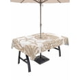 thumbnail image 1 of Outdoor Tablecloth with Umbrella Hole & Zipper, Light Brown Coastal Rectangle Tablecloth 60x120 Inch, Beach Starfish Nautical Coral Shell Summer Patio Table Cover Waterproof Table Cloth for Picnic, 1 of 7