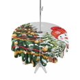 thumbnail image 1 of Outdoor Tablecloth with Umbrella Hole and Zipper, Light Grey Snowman Christmas Round Table Cloth 54 Inch Waterproof Tablecloth, Xmas Tree Snowflake Picnic Table Cover for Patio Camping, 1 of 7