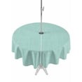 thumbnail image 1 of Outdoor Tablecloth with Umbrella Hole and Zipper, Linen Mint Green Round Table Cloth 60 Inch Waterproof Tablecloth, Modern Minimalist Pure Solid Color Picnic Table Cover for Patio Camping, 1 of 7