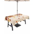 thumbnail image 1 of Outdoor Tablecloth with Umbrella Hole and Zipper, Maple Leaf Fall Rectangle Table Cloth 54x80 Inch Waterproof Tablecloth, Thanksgiving Botanical Branches Picnic Table Cover for Patio Camping, 1 of 7
