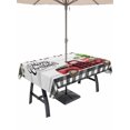 thumbnail image 1 of Outdoor Tablecloth with Umbrella Hole and Zipper, Merry Christmas Rectangle Table Cloth 60x102 Inch Waterproof Tablecloth, Xmas Tree Truck Balls Gifts Grey Wood Picnic Table Cover for Patio Camping, 1 of 7