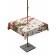 thumbnail image 1 of Outdoor Tablecloth with Umbrella Hole and Zipper, Merry Christmas Square Table Cloth 54x54 Inch Waterproof Tablecloth, Red Poinsettia Xmas Tree Snowflake Winter Rustic Picnic Table Cover for Patio, 1 of 7