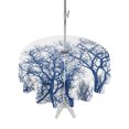 thumbnail image 1 of Outdoor Tablecloth with Umbrella Hole Zipper Modern Tree Branches Round Tablecloth 60" Waterproof Outside Table Cloth Contemporary Sky Blue Botanical Patio Table Cover Tablecloths for Picnic Party, 1 of 8