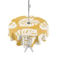thumbnail image 1 of Outdoor Tablecloth with Umbrella Hole Zipper Monstera Foliage Round Tablecloth 54" Waterproof Outside Table Cloth Retro Rustic Botanical Summer Yellow Patio Table Cover Tablecloths for Picnic Party, 1 of 8