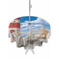 thumbnail image 1 of Outdoor Tablecloth with Umbrella Hole and Zipper, Nautical Coastal Round Table Cloth 54 Inch Waterproof Tablecloth, Ocean Sea Starfish Lighthouse Sky Picnic Table Cover for Patio Camping, 1 of 7