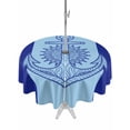 thumbnail image 1 of Outdoor Tablecloth with Umbrella Hole Zipper Navy Blue Anchor Round Tablecloth 54" Waterproof Outside Table Cloth Nautical Mandalas Boho Modern Abstract Patio Table Cover Tablecloths for Picnic Party, 1 of 8
