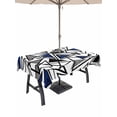 thumbnail image 1 of Outdoor Tablecloth with Umbrella Hole and Zipper, Navy Blue Black Geometric Rectangle Table Cloth 54x80 Inch Waterproof Tablecloth, Abstract Art Modern Line Picnic Table Cover for Patio Camping, 1 of 7