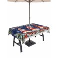 thumbnail image 1 of Outdoor Tablecloth with Umbrella Hole and Zipper, Navy Blue Christmas Rectangle Table Cloth 54x80 Inch Waterproof Tablecloth, Gnomes Xmas Tree Poinsettia Eucalyptus Picnic Table Cover for Patio, 1 of 7