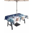 thumbnail image 1 of Outdoor Tablecloth with Umbrella Hole and Zipper, Navy Blue Christmas Rectangle Table Cloth 54x80 Inch Waterproof Tablecloth, Snowman Xmas Tree Snowflake Winter Picnic Table Cover for Patio Camping, 1 of 7